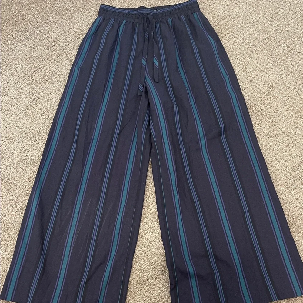 Prabal Gurung Navy and Teal Striped Trousers, Size 0, EUC - Picture 7 of 7